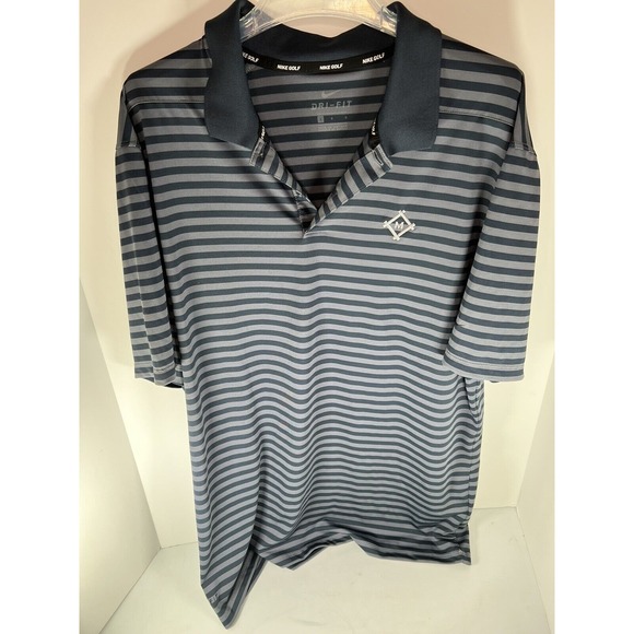 Nike Other - Nike‎ Golf Dri-Fit Short Sleeve Polo Shirt Men's Large Gray Black Stripe